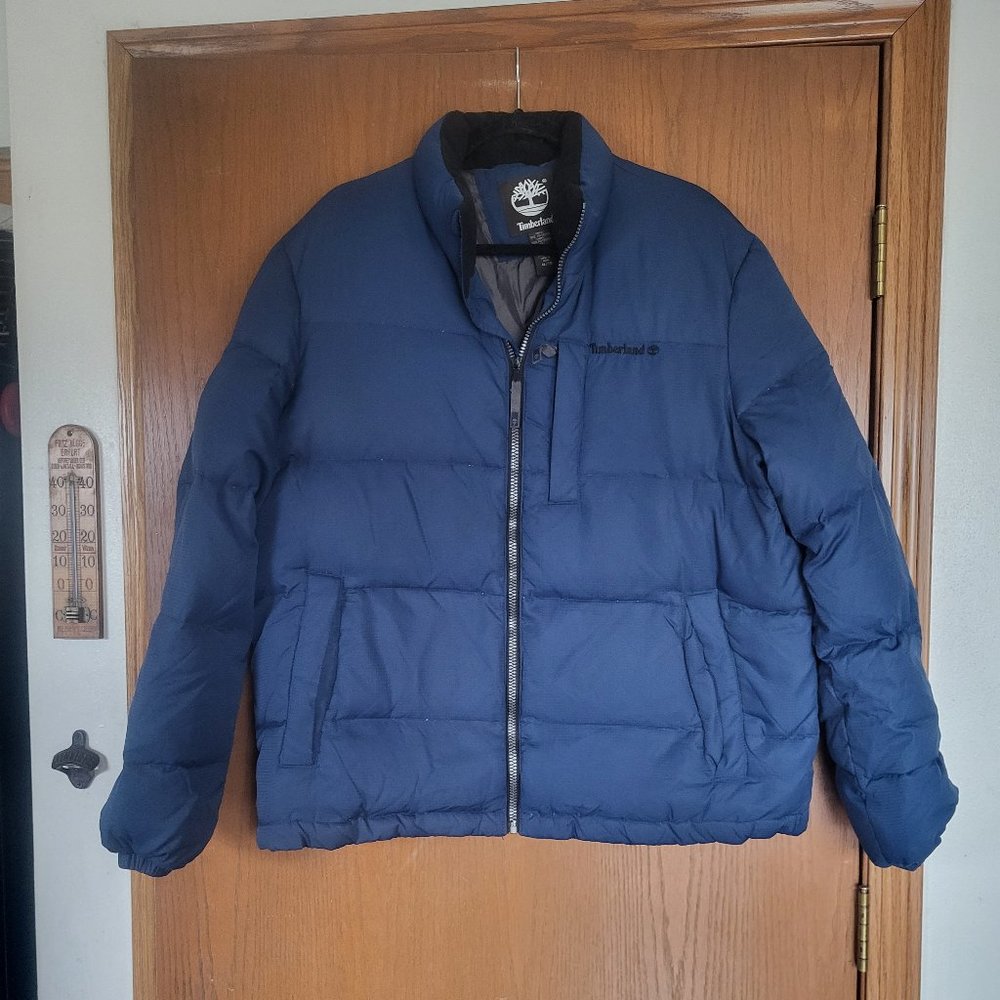 Timberland Men's Puffer Jacket- Blue- Size XL